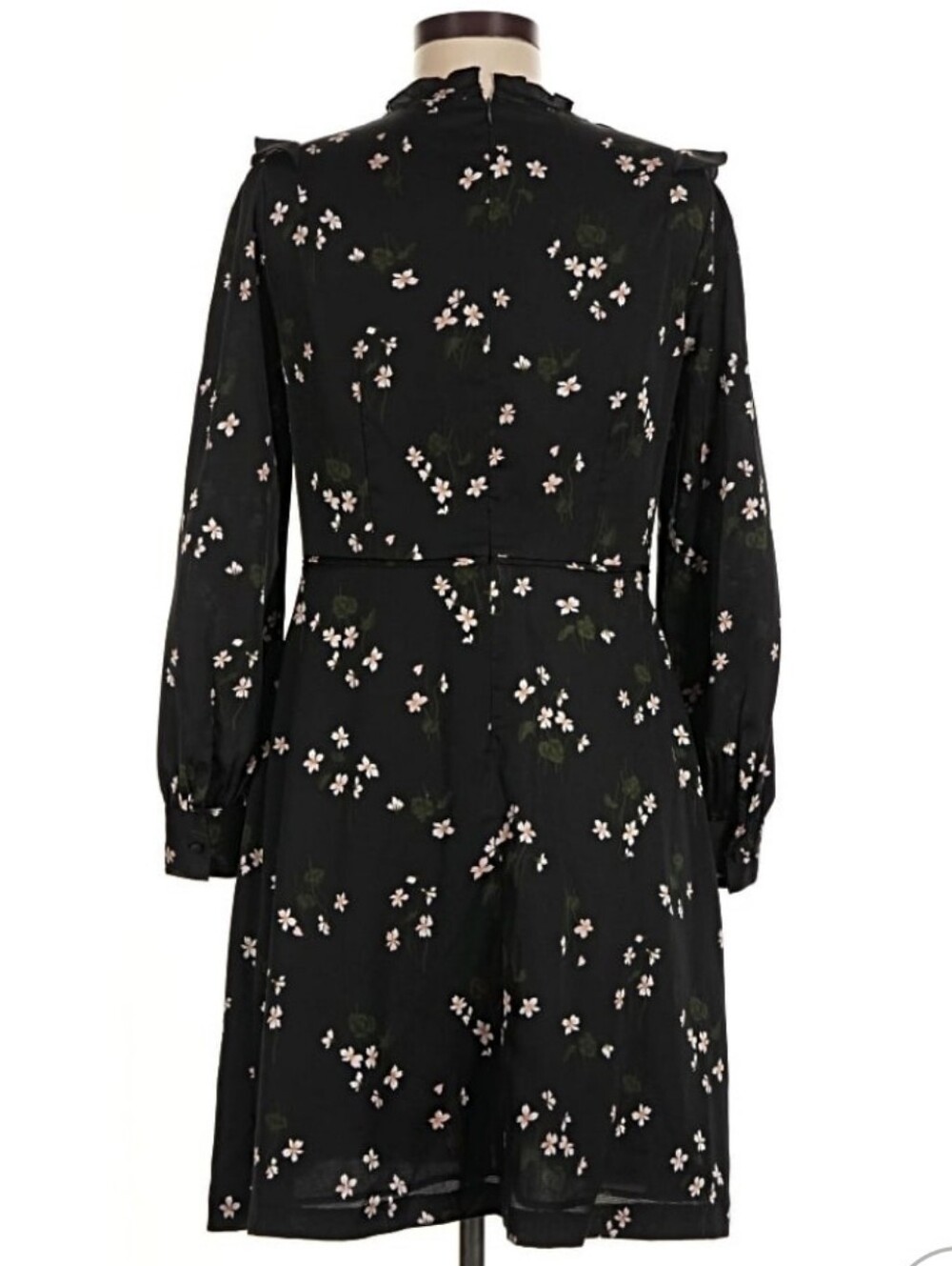Ann Taylor Black Floral Ruffle Dress - Picture 4 of 6
